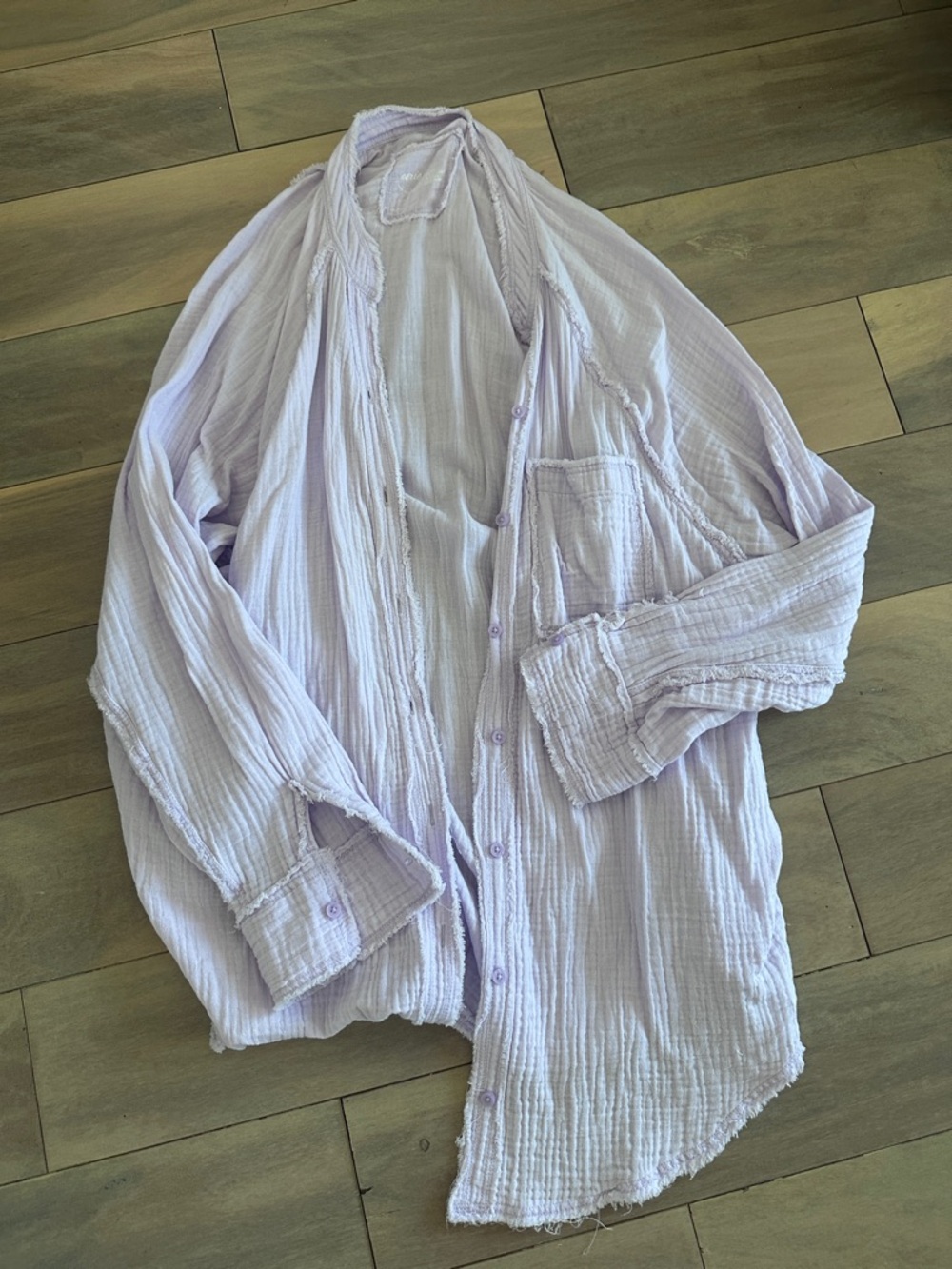 Aerie Day Off coverup shirt lavender XS